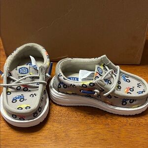 Hey Dude Kids' Beige Car Print Sneakers